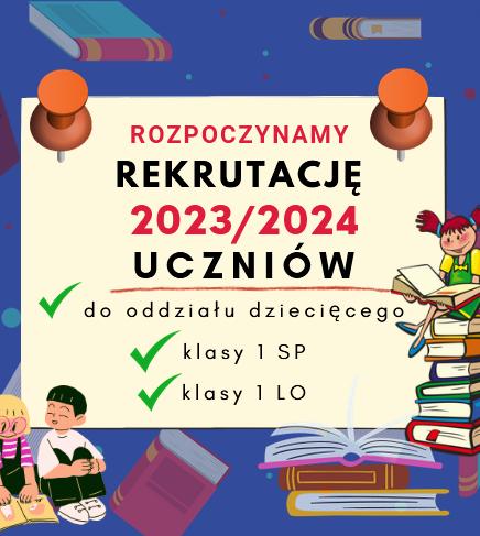 Rekrutacja na rok szkolny 2023/24.